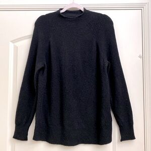 J Crew Mock Neck Sweater Pullover Womens S Merino Wool/Alpaca Blend Black preppy